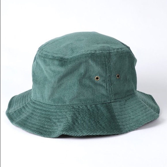 **New Dark Green Corduroy Bucket hat - Picture 3 of 5